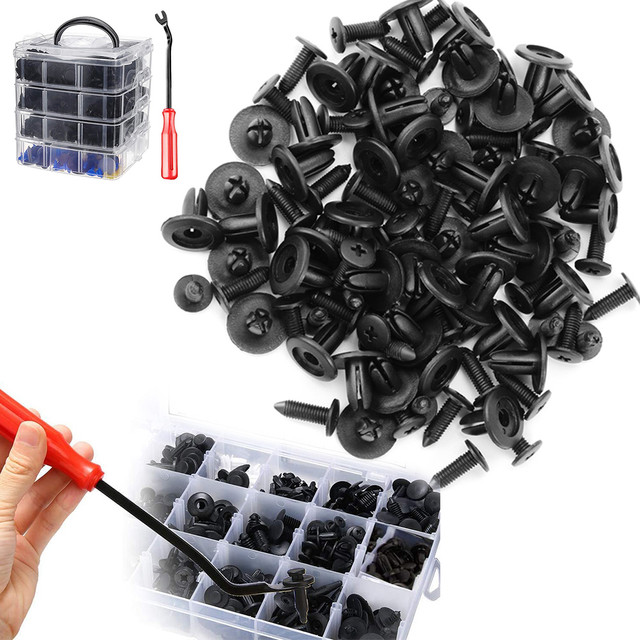 680pcs Car Plastic Fastener Clips Set with Box Mixed Auto Body